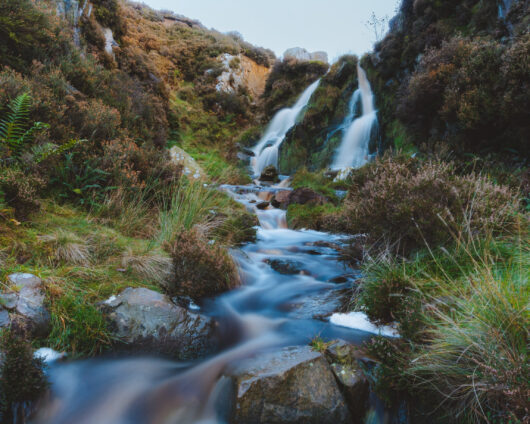 Go with the flow with water falling over rocks 